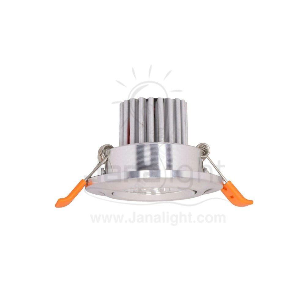 سبوت 5 وات 5سم فضي ابيض COB غاطس pivoting round recessed silver led spotlight 5 watt