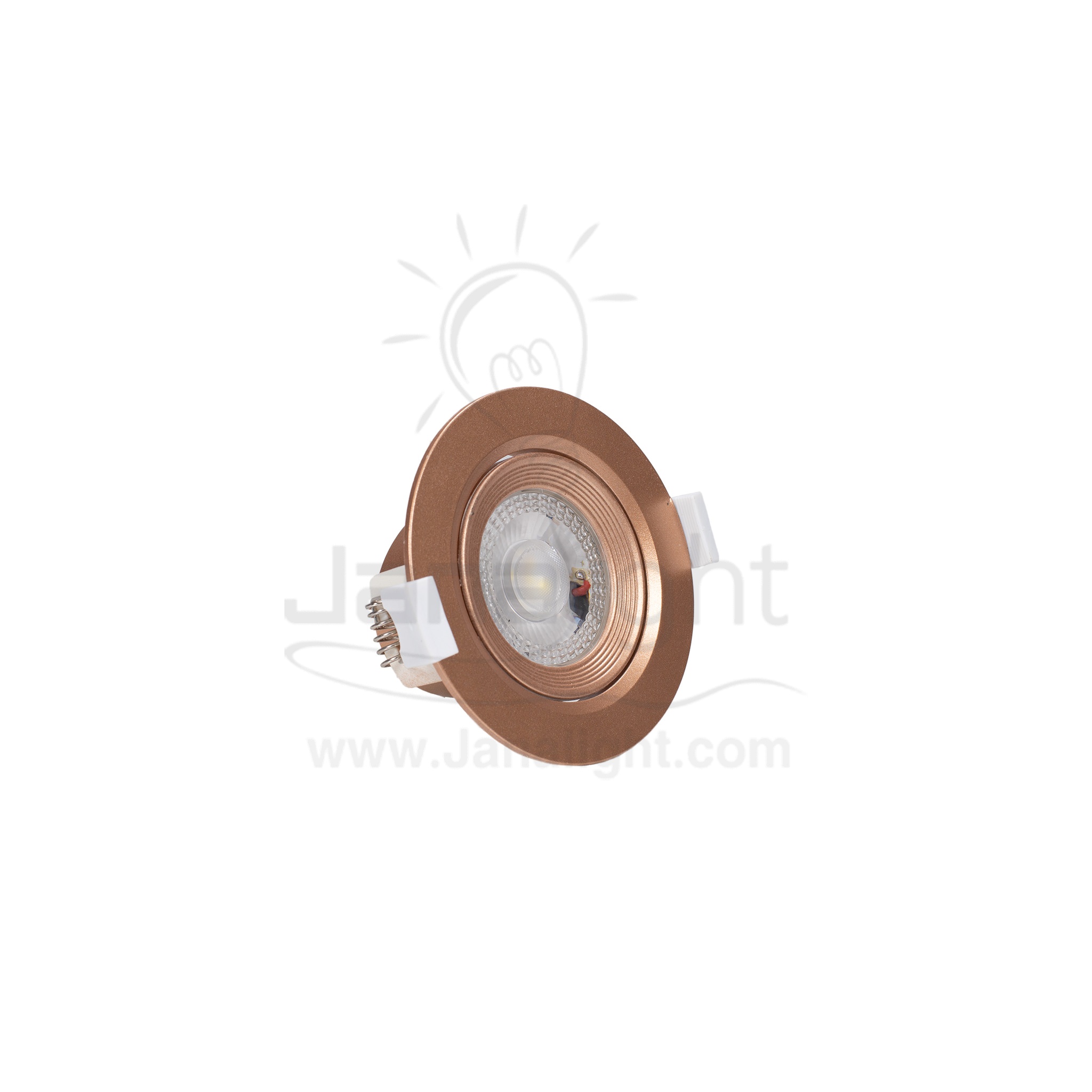 سبوت لد بريق 5 وات متحرك نحاسي وورم pivoting recessed copper spotlight 9 cm square 103015621(1)