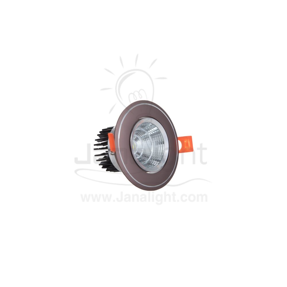 سبوت 5 وات COB كافيه 8022 ابيض Recessed pivoting bronze round submersible spotlight 7.5 cm