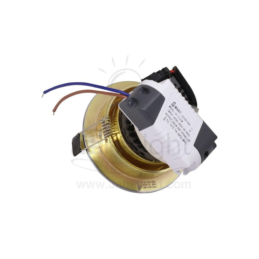 سبوت 7 وات COB كنار ذهبي فريم كروم وورم spotlight COB 7 watt golden warm