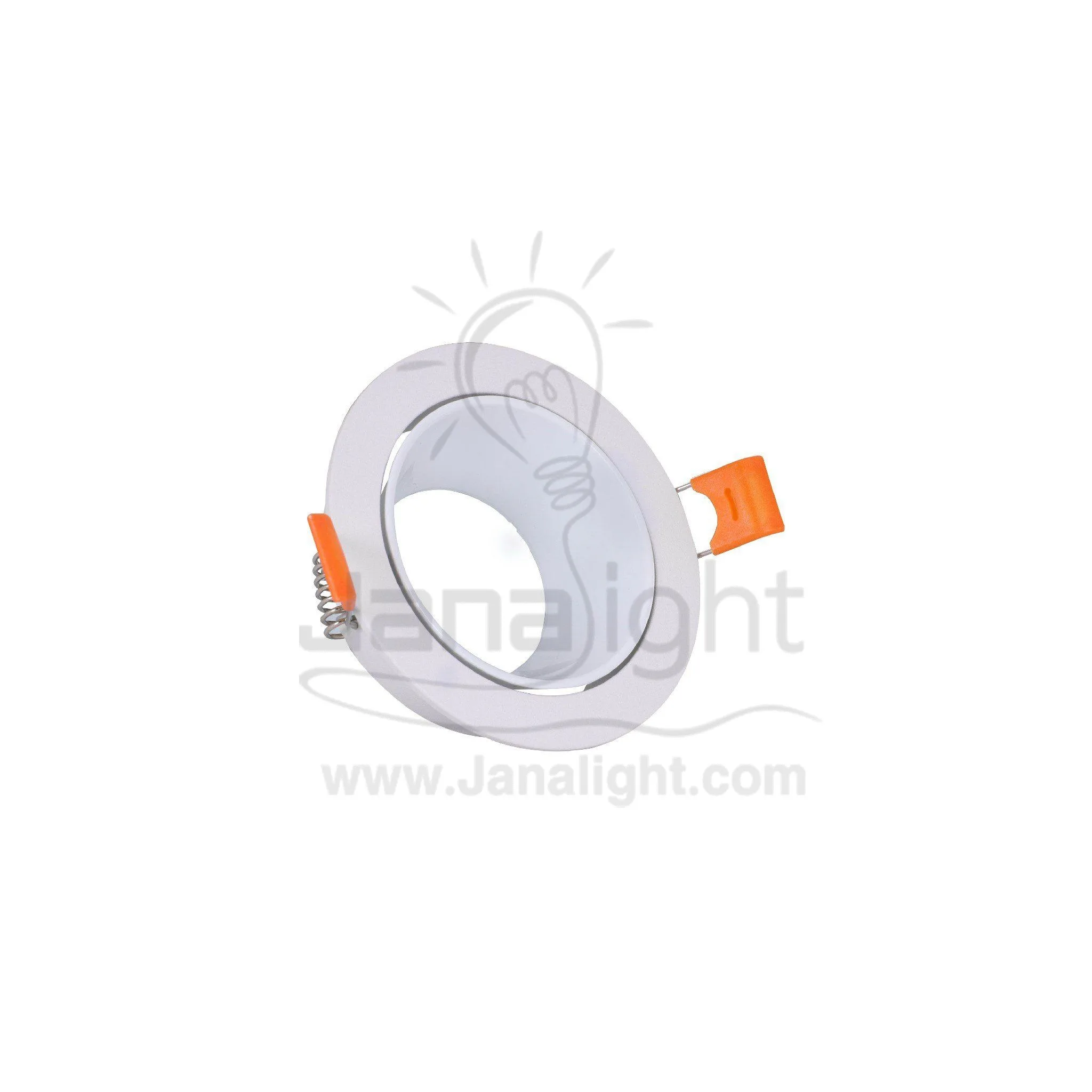 سبوت لايت فارغ 7.5 مدور ابيض و ابيض Round White And White 7.5 Spotlight Frame