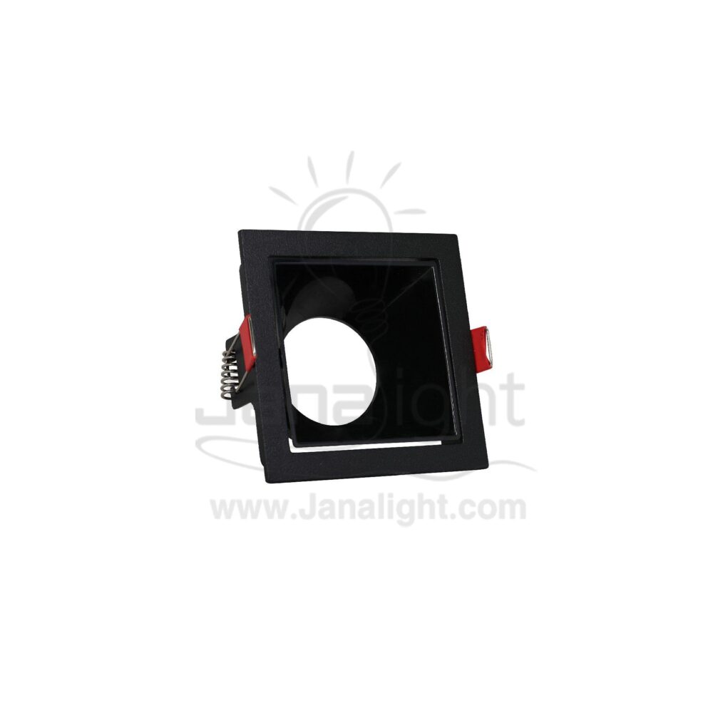 سبوت لايت فارغ 7.5 مربع اسود و اسود Square Black and Black 7.5cm Spotlight Frame