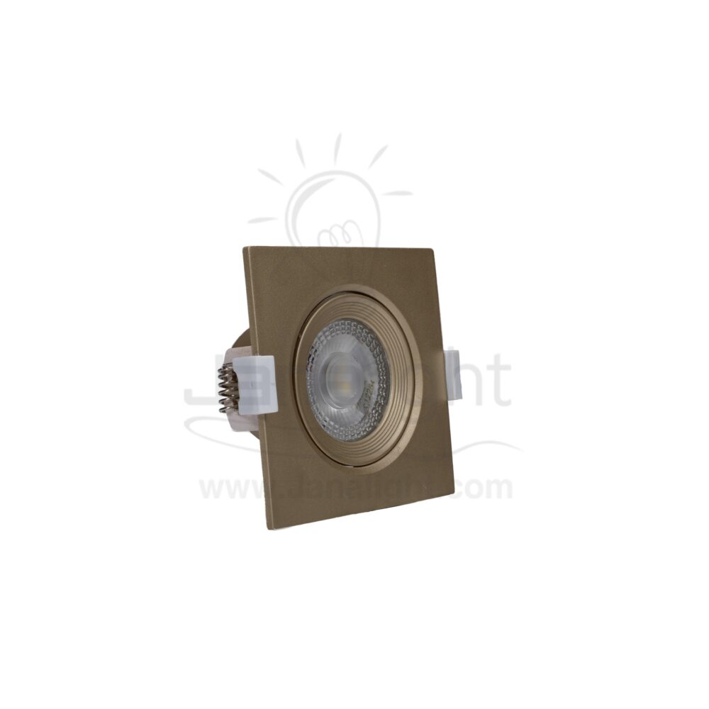 سبوت لد بريق 5 وات مربع متحرك شمباني ابيض BQ 3-21 square pivoting recessed Champagne spotlight 9 cm 103015793(1)