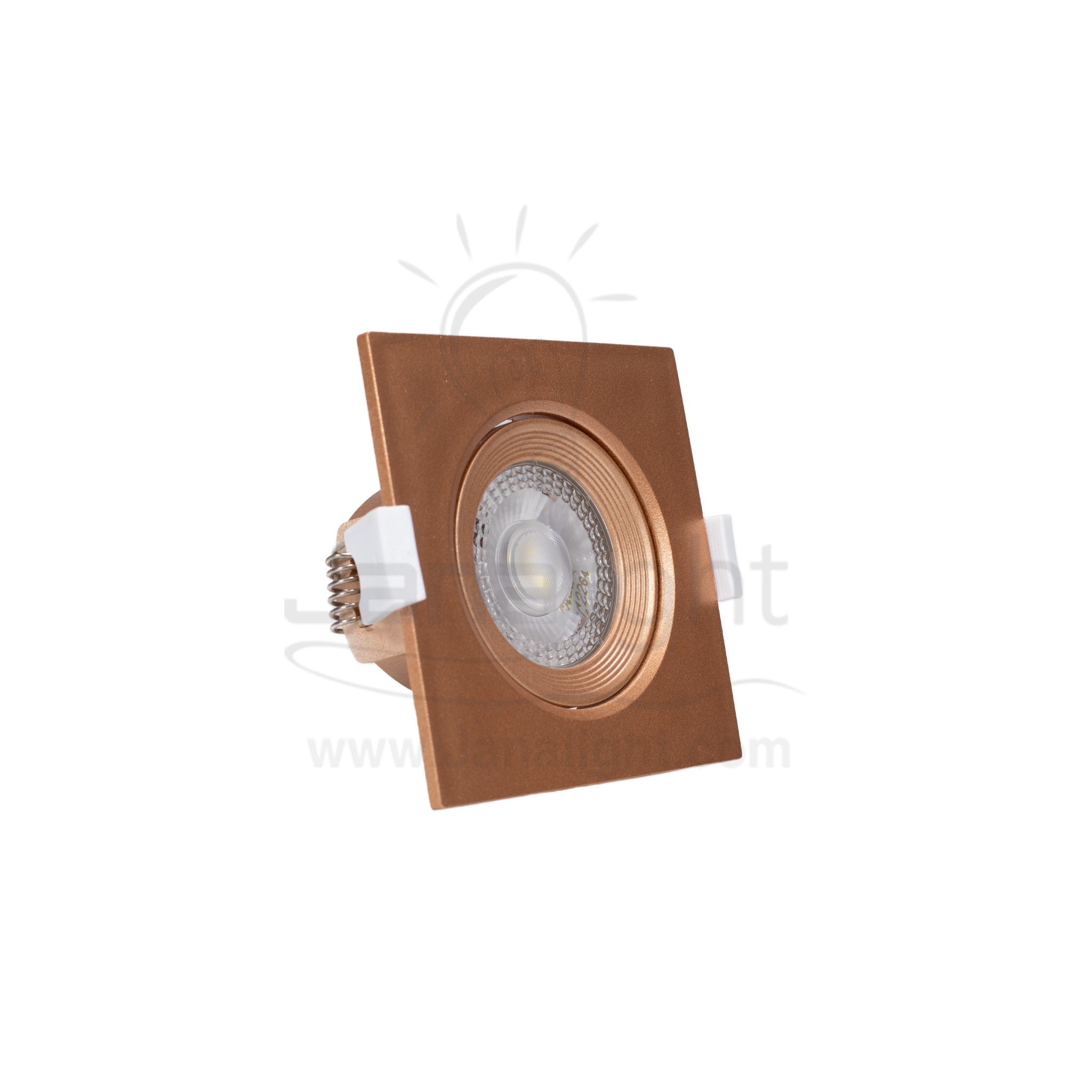 سبوت لد بريق 5 وات مربع متحرك نحاسي ابيض BQ 3-21 square pivoting recessed copper spotlight 9 cm 103015795(1)