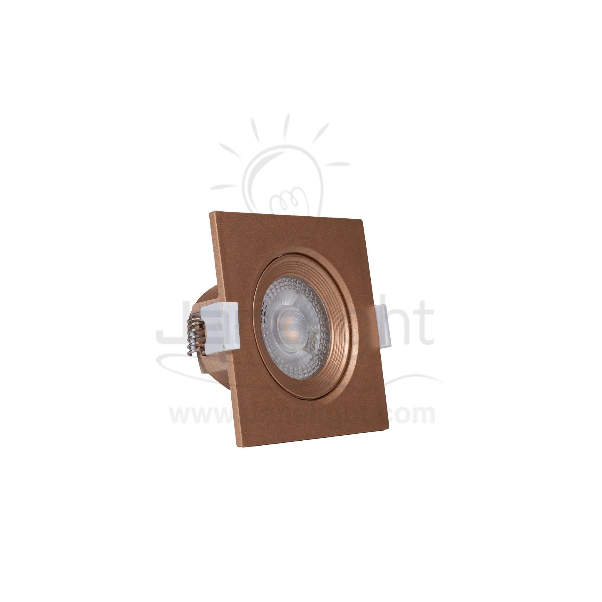 سبوت لد بريق 5 وات مربع متحرك نحاسي وورم BQ 3-21 square pivoting recessed copper spotlight 9 cm 103015796 (1)