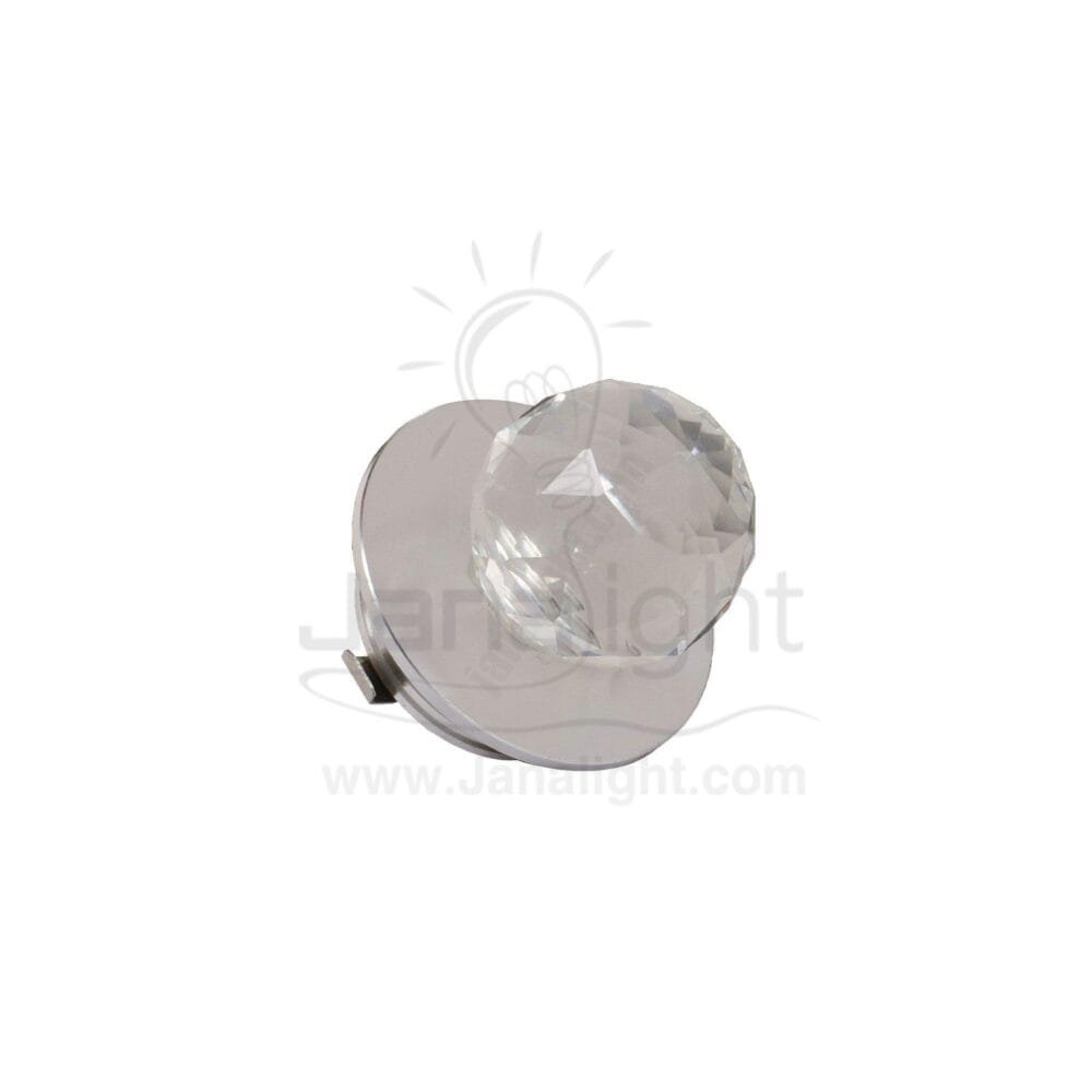 سبوت لايت 1 لد كريستال كورة فضي وورم spot ring 1 watt crystal silver warm