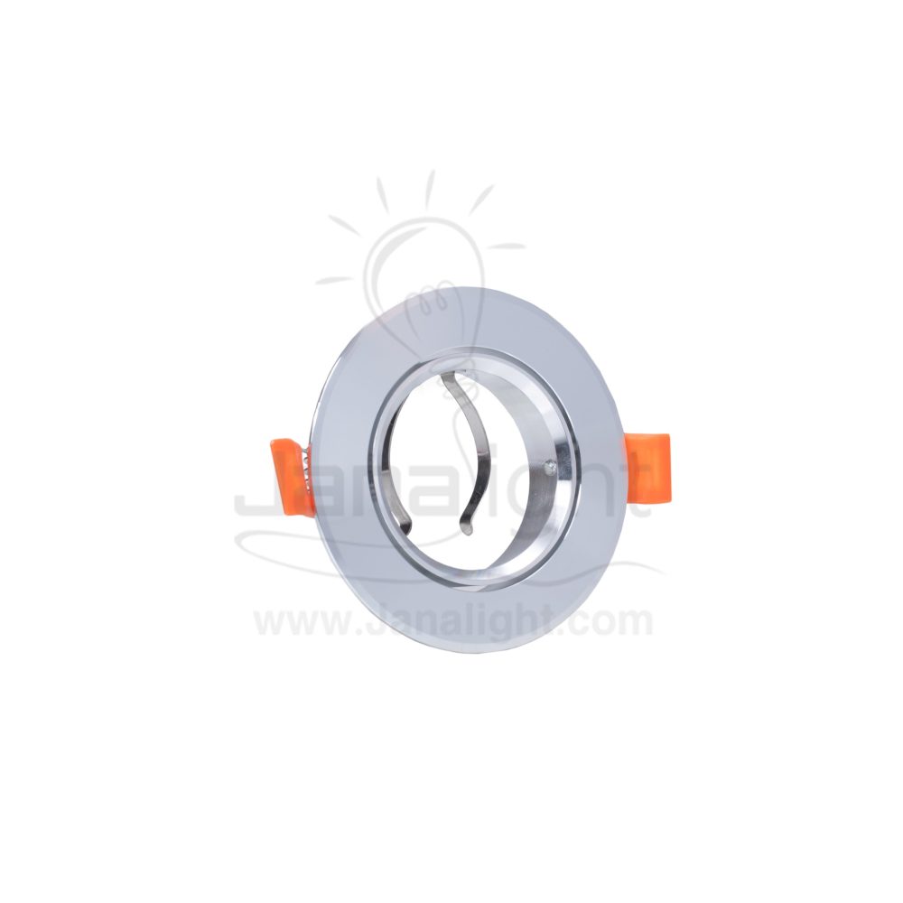 سبوت مدور فضي حلق فضي لامع فارغ المنيوم جنى لايت JN-434 Round silver recessed frame spotlight
