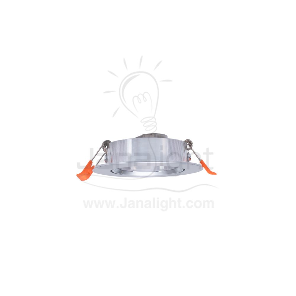 سبوت مدور فضي حلق فضي لامع فارغ المنيوم جنى لايت JN-434 Round silver recessed frame spotlight