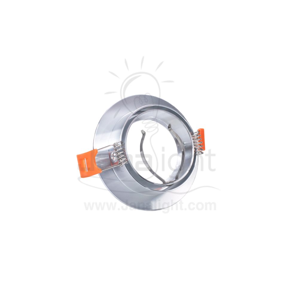 سبوت مدور فضي حلق فضي لامع فارغ المنيوم جنى لايت JN-434 Round silver recessed frame spotlight