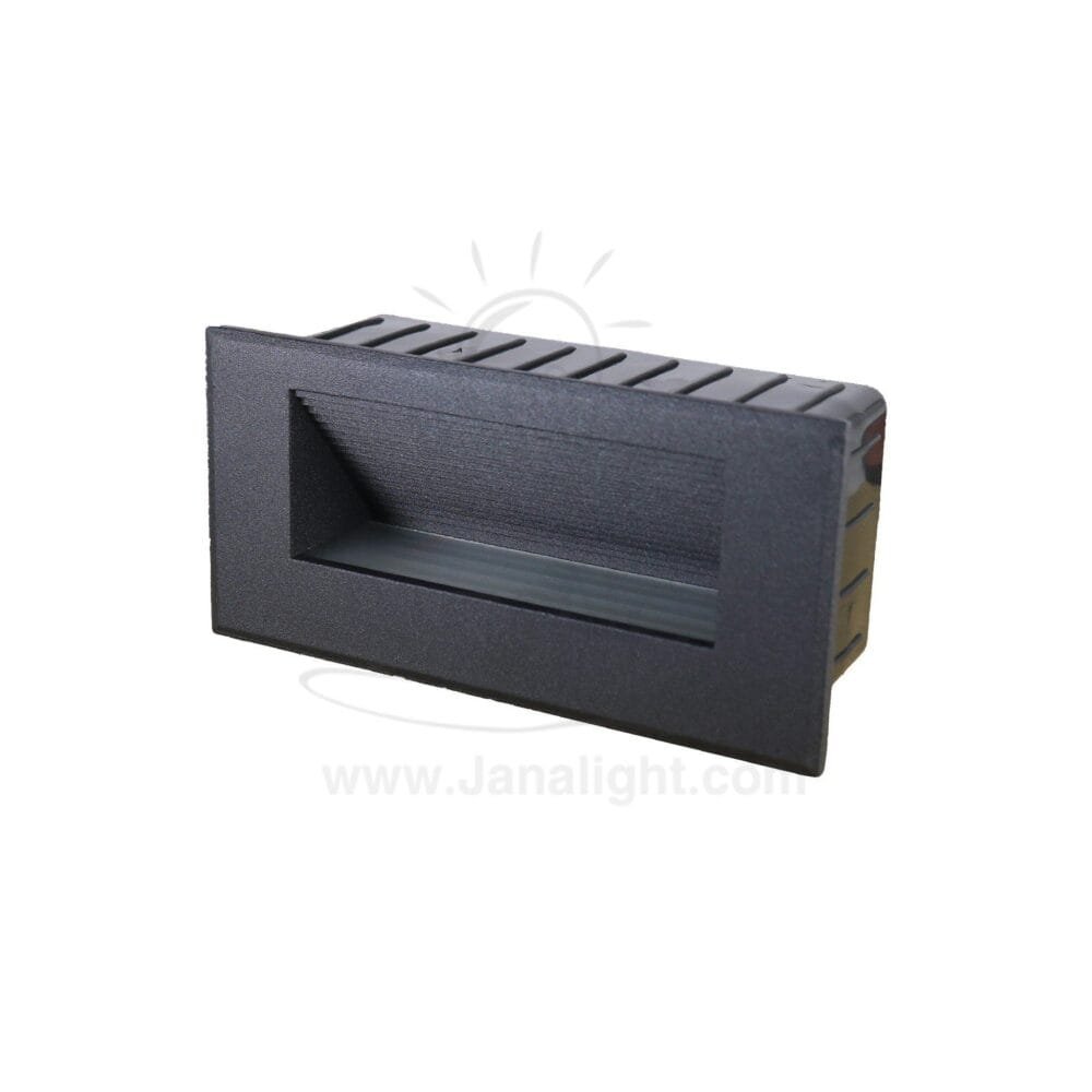 سبوت سلم لد 5 وات مستطيل مدرج اسود وورم 5 watt warm stair lighting