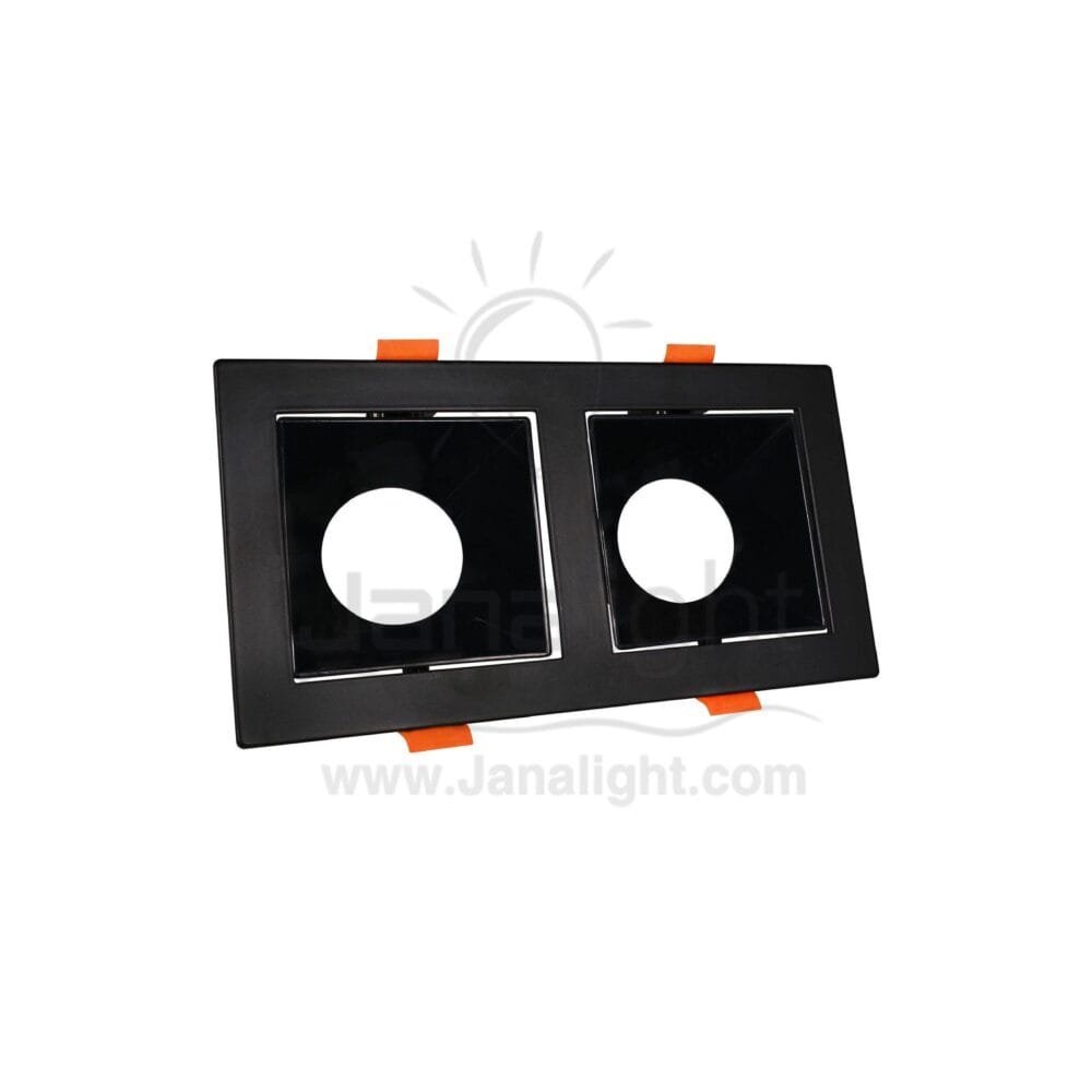 جسم سبوت لايت 2عين مربع فارغ اسود اسود Double Square Black/Black SpotLight Frame