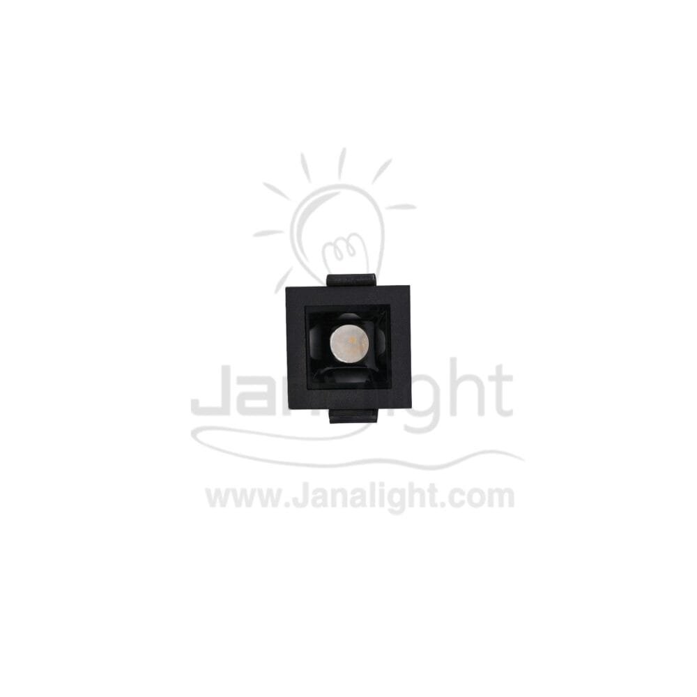 سبوت لينر مستطيل 3وات 1 عدسة وش 4.5 سمx4.5 سم اسود وورم N003/C5001 black recessed square laser linear single spotlight