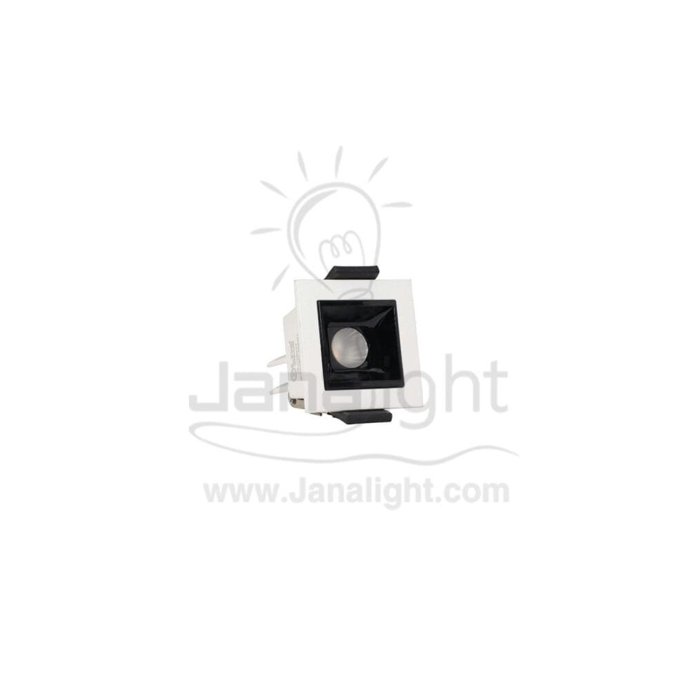 سبوت لينر مستطيل 3 وات 1 عدسة وش 4.5 سمx4.5 سم ابيض وورم N003/C5001 white recessed square laser linear single spotlight
