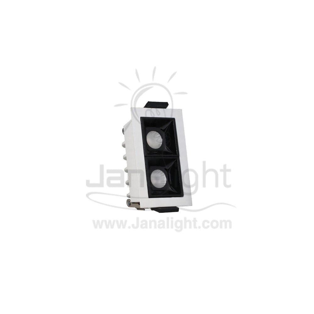 سبوت لينر مستطيل 6 وات 2 عدسة وش 7.5 سمx4.5 سم ابيض وورم N003/C5001 recessed led black laser blade linear spotlight 2 eye