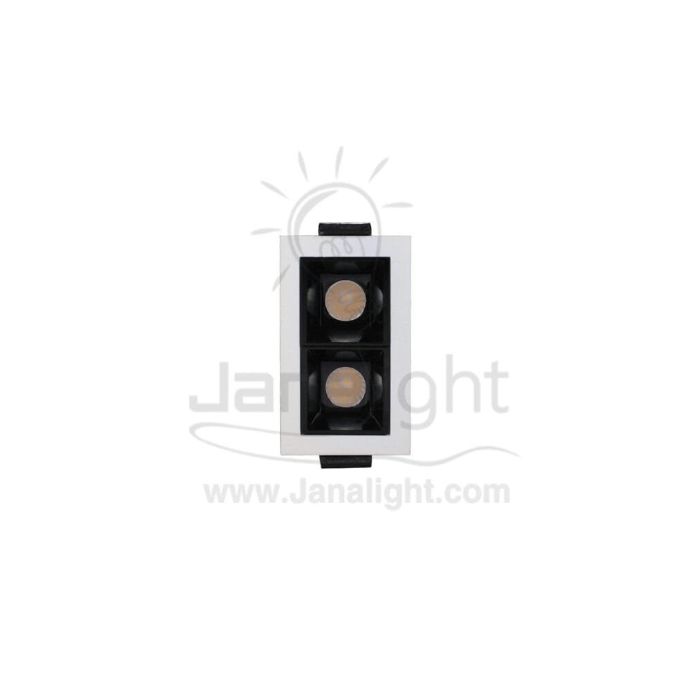 سبوت لينر مستطيل 6 وات 2 عدسة وش 7.5 سمx4.5 سم ابيض وورم N003/C5001 recessed led black laser blade linear spotlight 2 eye
