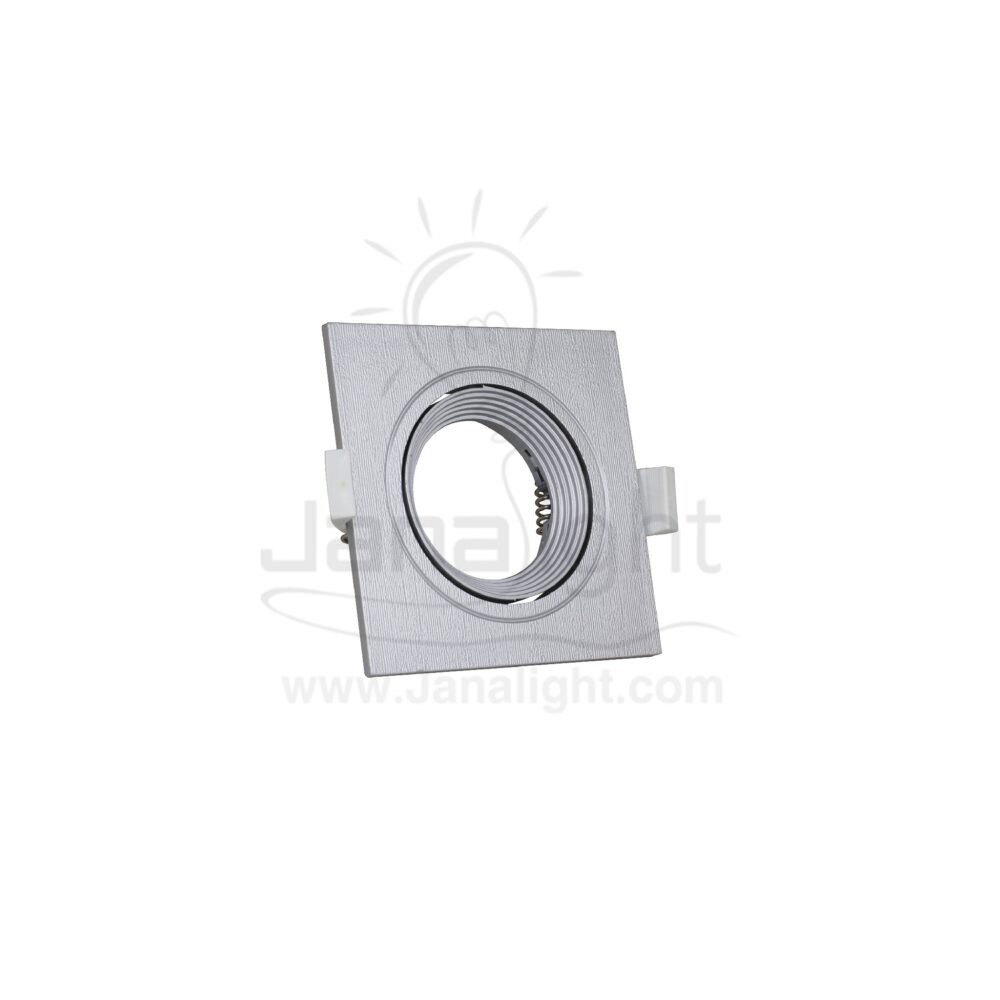 جسم سبوت 1 عين مربع فلات مقشش فضي بلاستك بريق BQ-02-19 Recessed round bathroom bright silver fixed frame spotlight