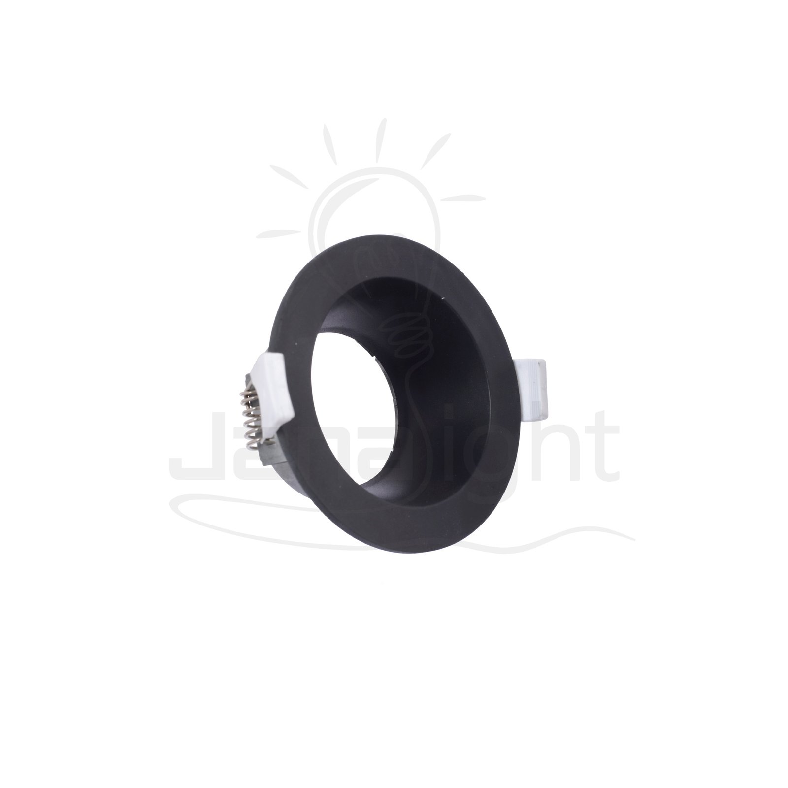 سبوت مدور ثابت اسود مط مسحوب بريق Fixed round pivoting frame white spotlight