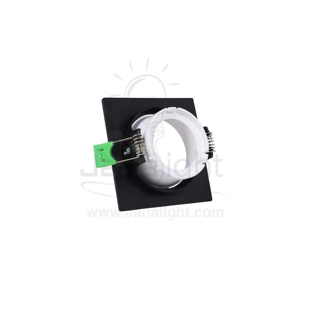 ⁦سبوت لايت فارغ متحرك مربع بلاستك اسود ابيض جنى لايت JN404⁩ - الصورة ⁦3⁩
