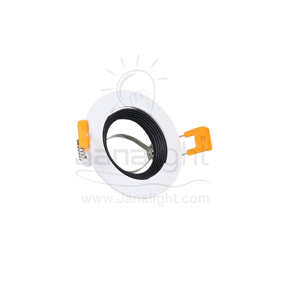سبوت لايت فارغ متحرك مدور مدرج المنيوم ابيض واسود جنى لايت LT-208 Round pivoting gradual black and white recessed frame spotlight