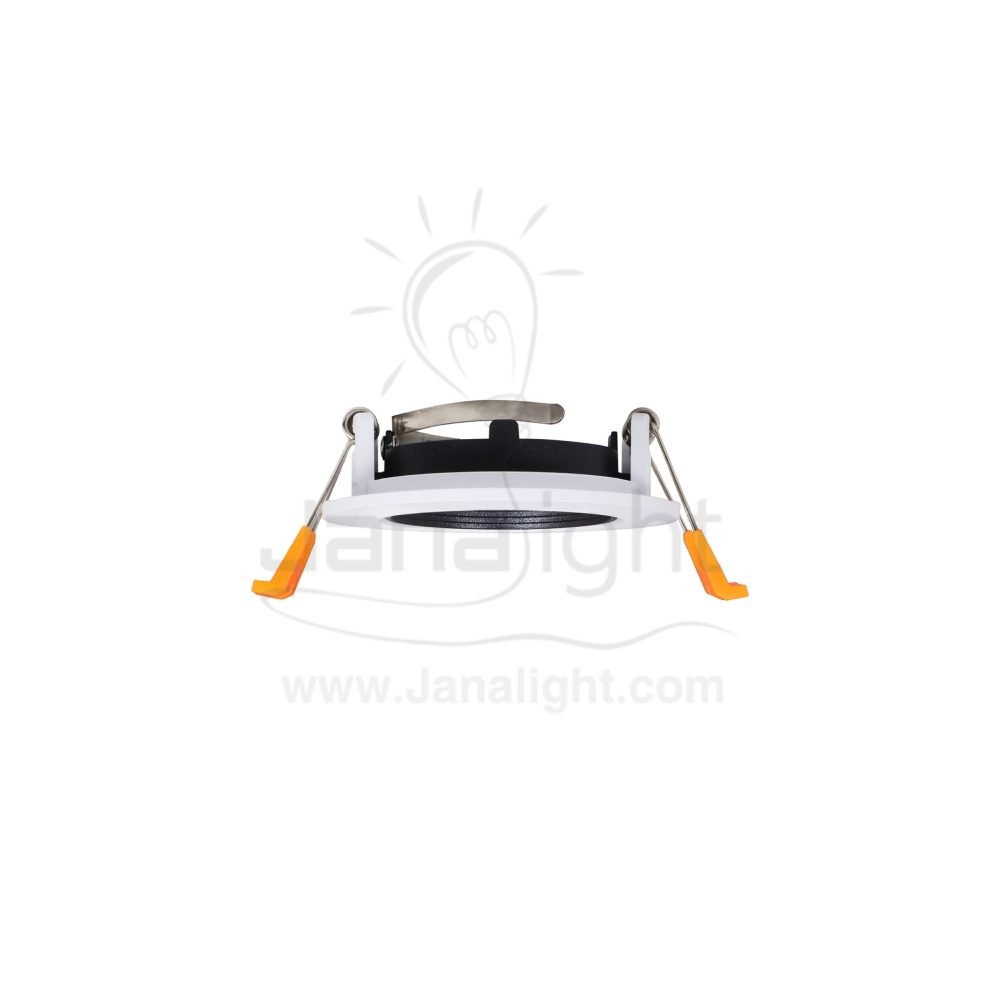 سبوت لايت فارغ متحرك مدور مدرج المنيوم ابيض واسود جنى لايت LT-208 Round pivoting gradual black and white recessed frame spotlight
