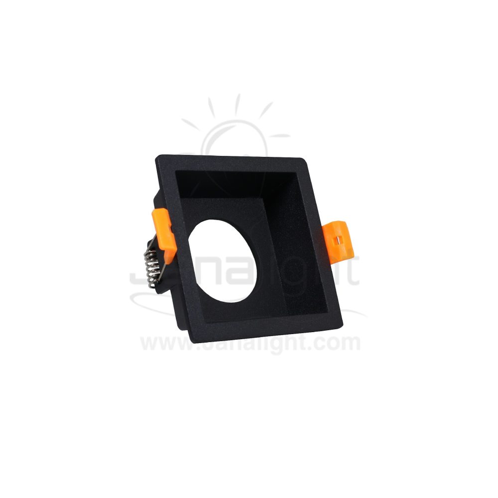 سبوت لايت فارغ 7.5 مسحوب مربع اسود جنى لايت LT 206 Rectangular fixed deep black recessed frame spotlight