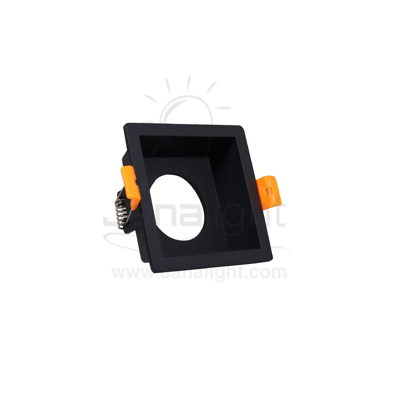 سبوت لايت فارغ 7.5 مسحوب مربع اسود جنى لايت LT 206 Rectangular fixed deep black recessed frame spotlight