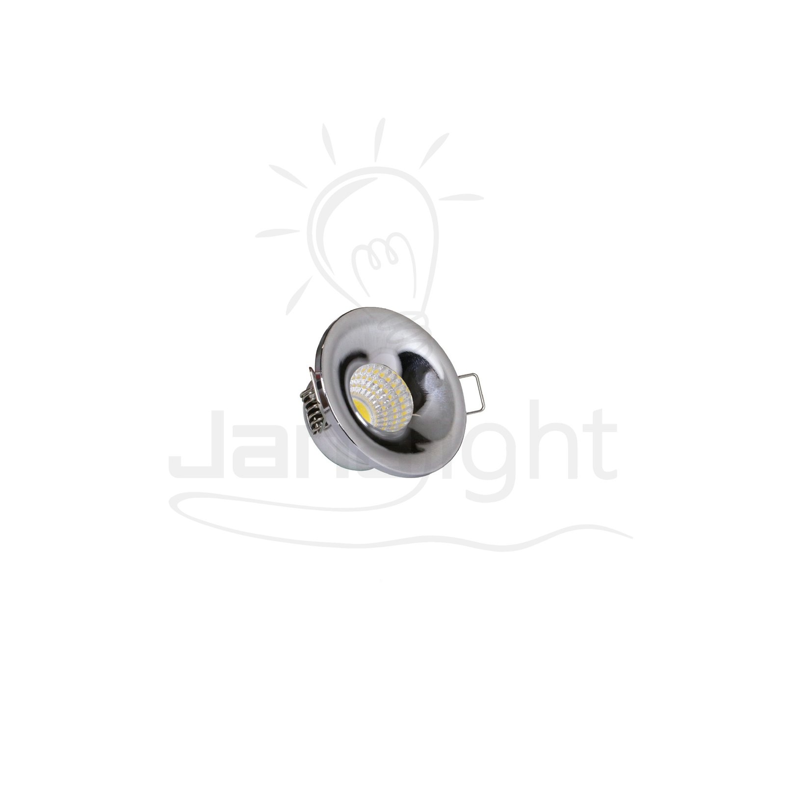 سبوت زر 3 وات مجوف فضي لامع وورم جنى لايت Recessed hollowed led bright silver body colour mini spotlight warm 3w