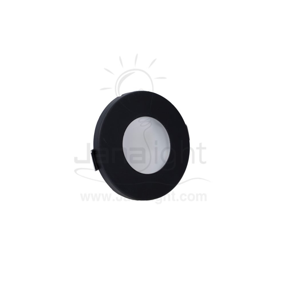 سبوت وتربروف للحمامات اسود مدور جنى لايت JN432 Round black waterproof recessed frame spotlight