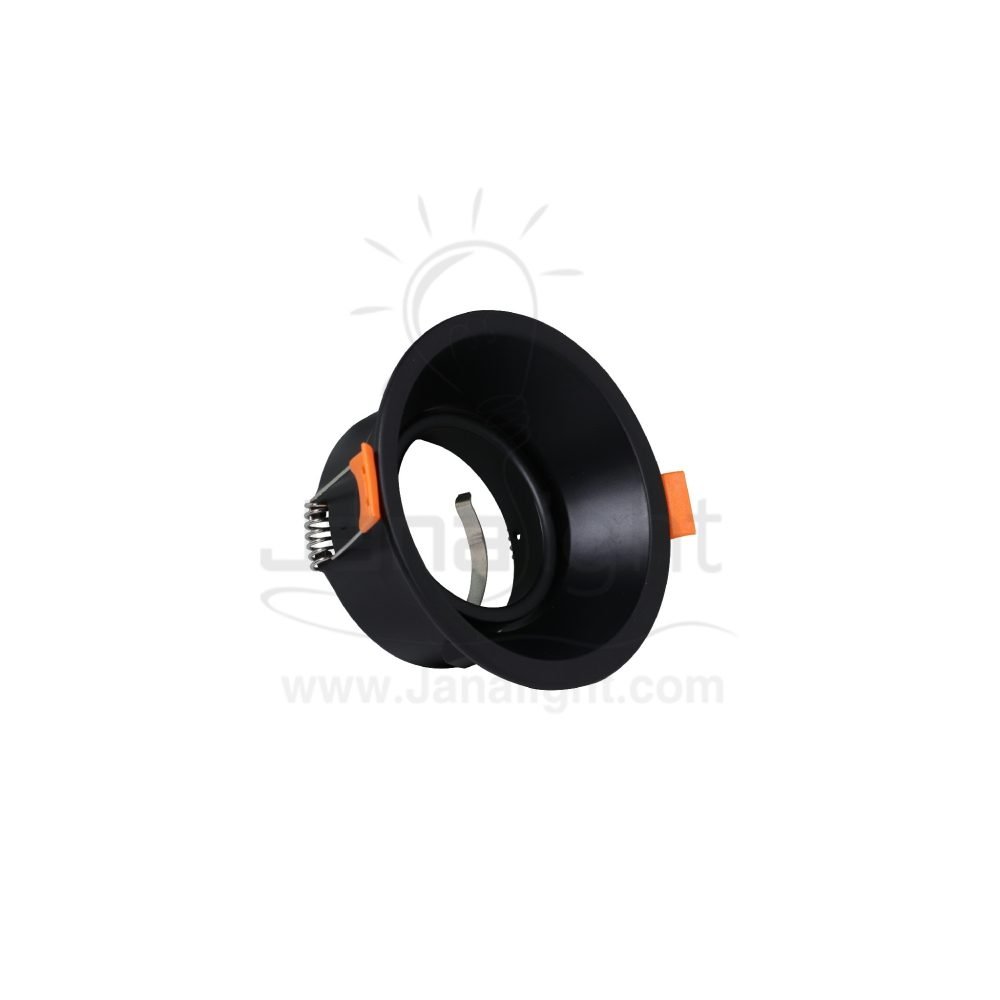 سبوت فارغ 7.5 مدور مسحوب متحرك مدور اسود نيو c6351 Round pivoting deep metallic black recessed frame spotlight