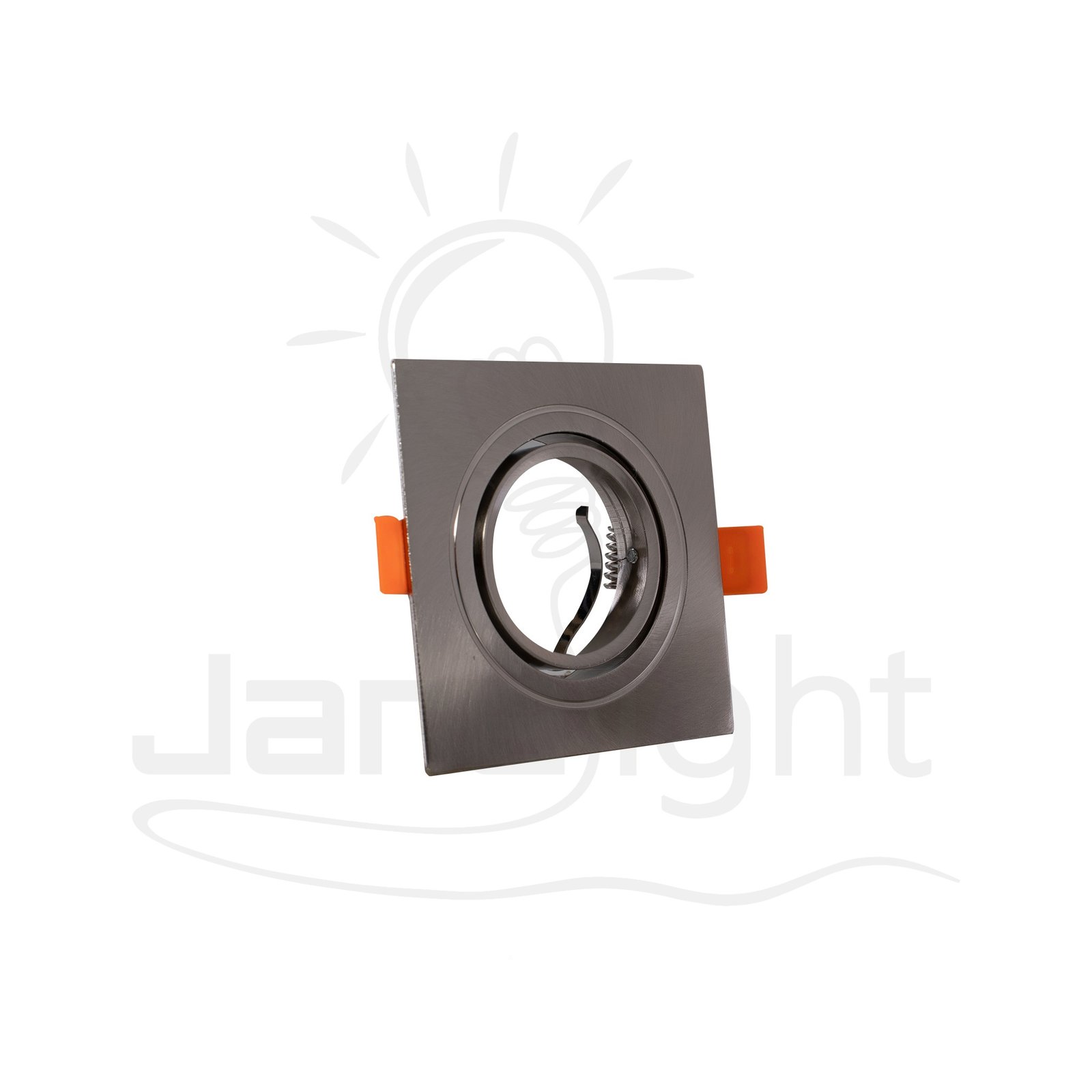 جسم سبوت 1 عين مربع فلات حلقة ثابتة فضي جنى لايت JN-J1600F Square Flat Empty Spotlight Body 1 Eye Fixed Ring Silver