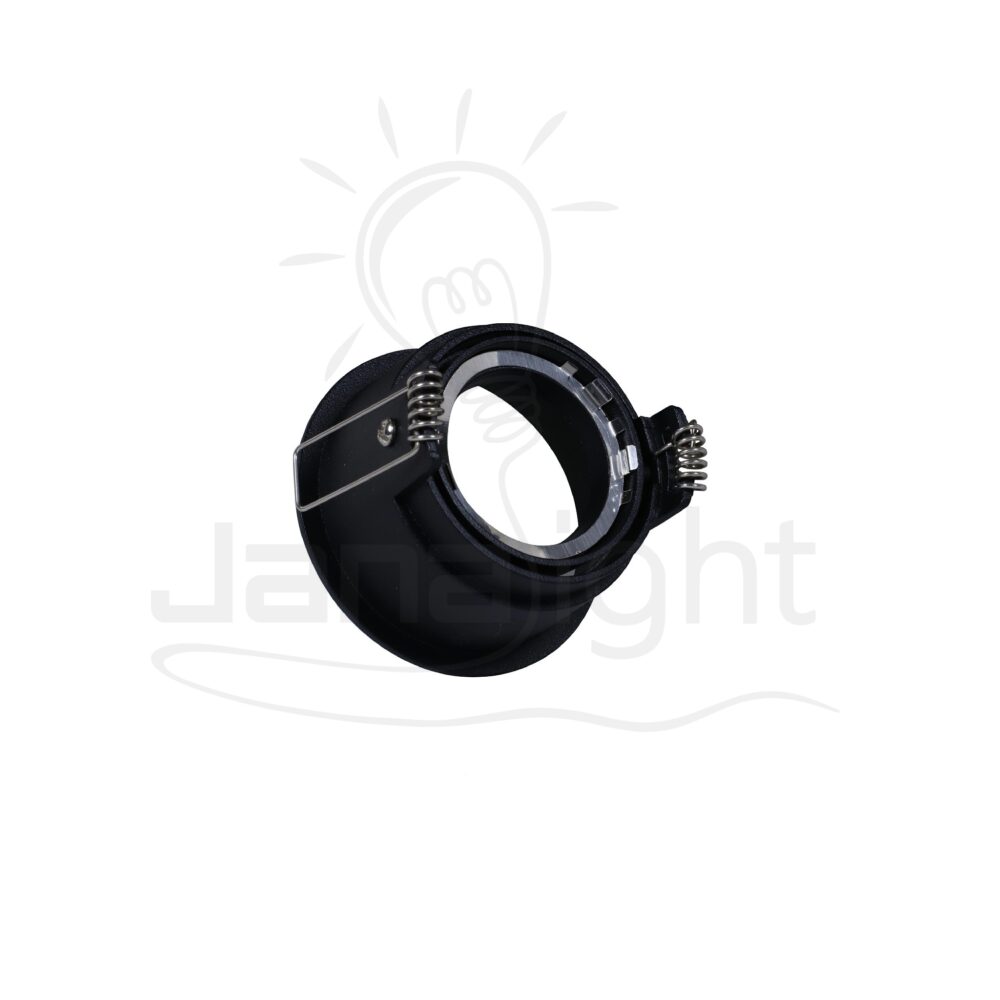 سبوت لايت فارغ مسحوب متحرك مدور اسود المنيوم جنى لايت LT 215 Recessed pivoting deep round frame black spotlight