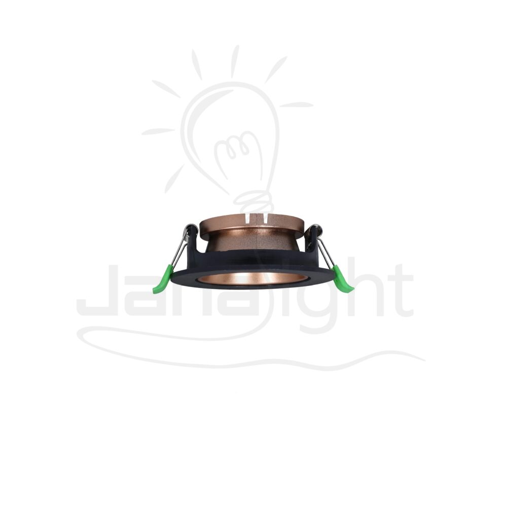 سبوت لايت فارغ متحرك مدور بلاستيك اسود و روز جولد مط جنى لايت JN403 Recessed pivoting deep round frame black and matt rose gold spotlight