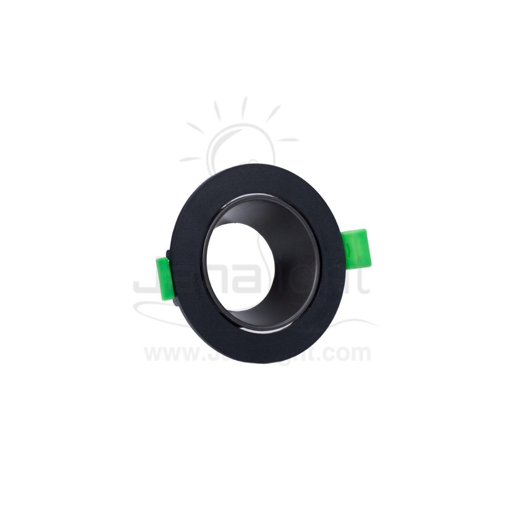 سبوت لايت فارغ متحرك مدور اسود ورمادي مط جنى لايت JN402 Round pivoting black and matt gray recessed frame spotlight