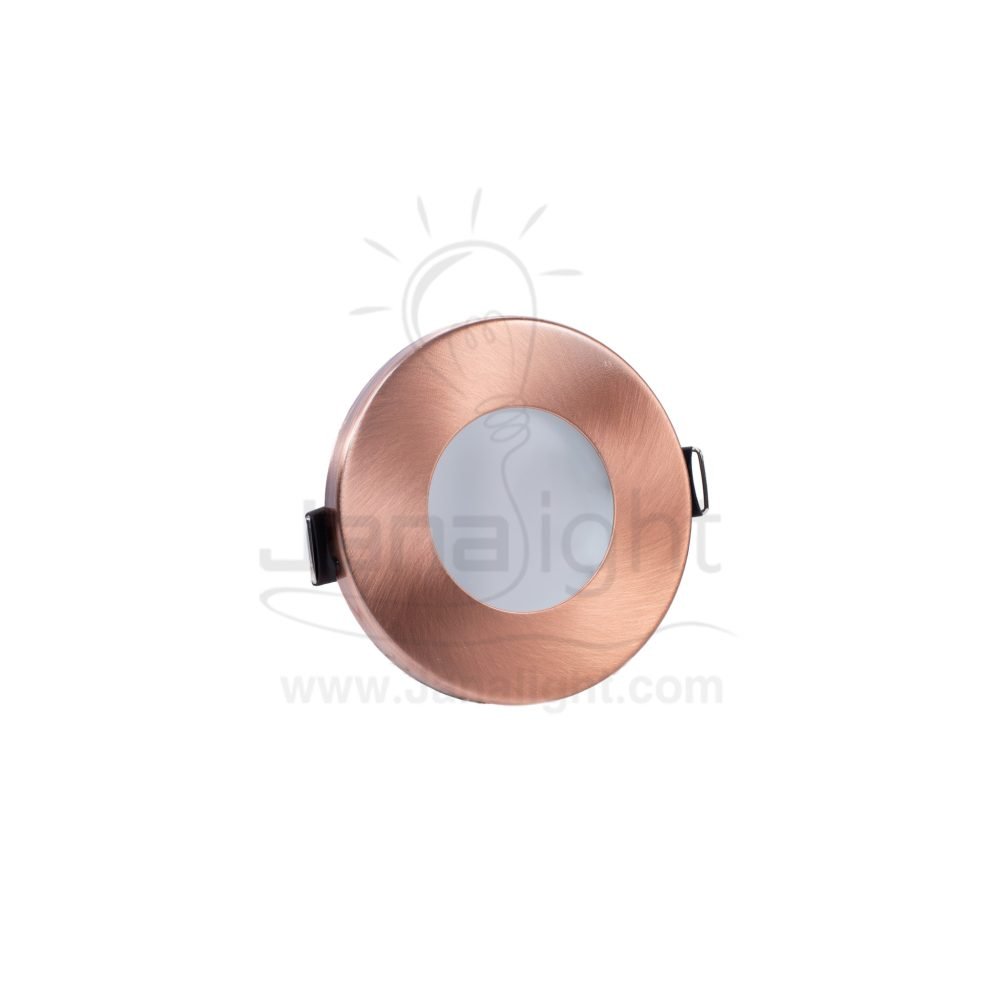 سبوت وتربروف للحمامات نحاسي احمر مدور جنى لايت JN432 Round copper waterproof recessed frame spotlight