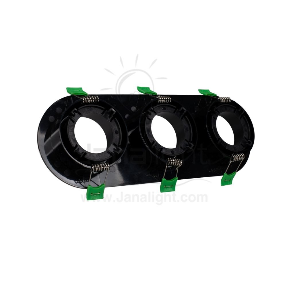 سبوت لايت فارغ مدور متحرك بيضاوي 3 عين بلاستك رمادي جنى لايت JN438 Oval 3 eye recessed frame spotlight gray
