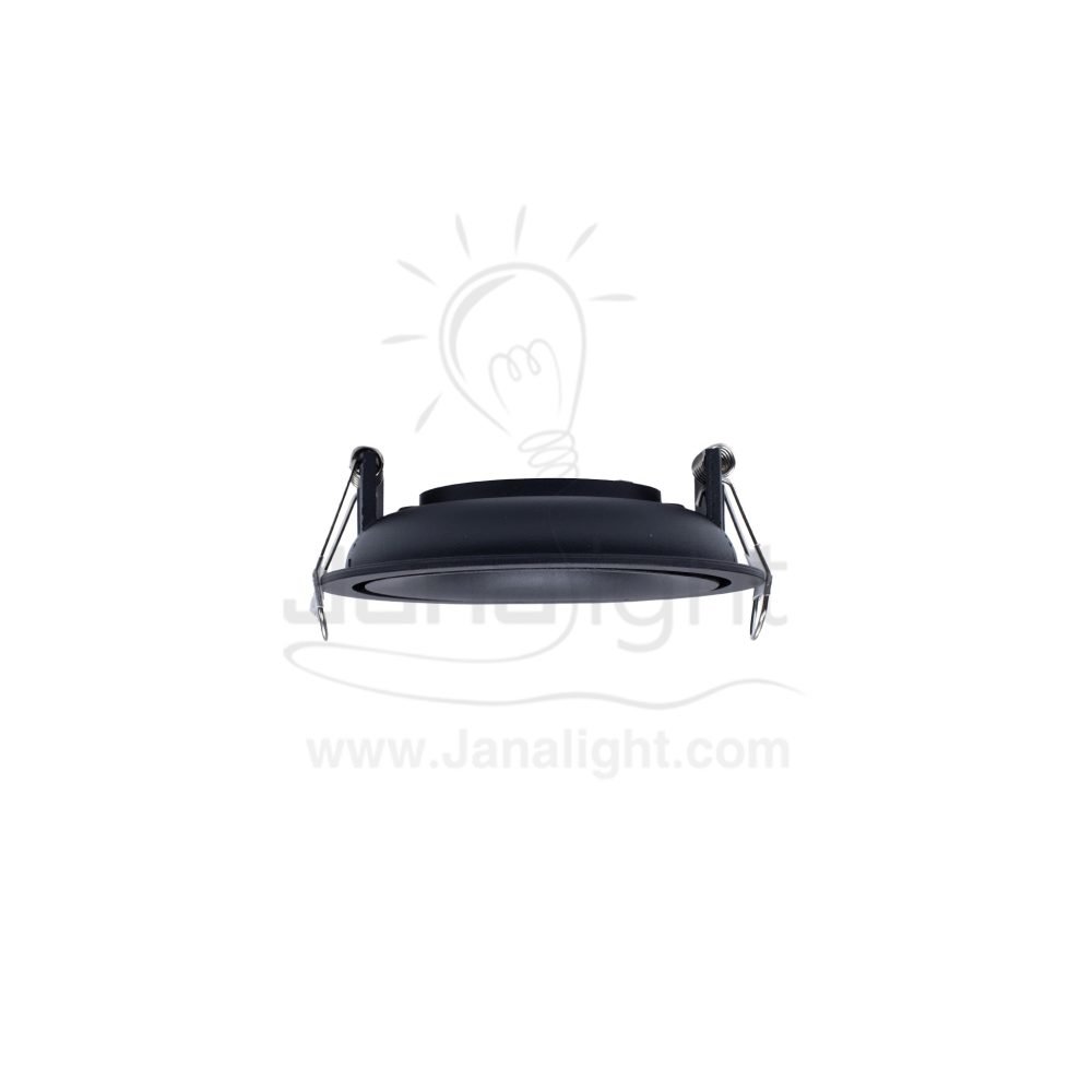 سبوت فارغ مجوف بببيت نور مدور اسود جنى لايت JN431 Round metal fixed recessed frame spotlight black