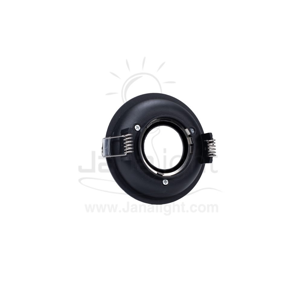 سبوت فارغ مجوف بببيت نور مدور اسود جنى لايت JN431 Round metal fixed recessed frame spotlight black