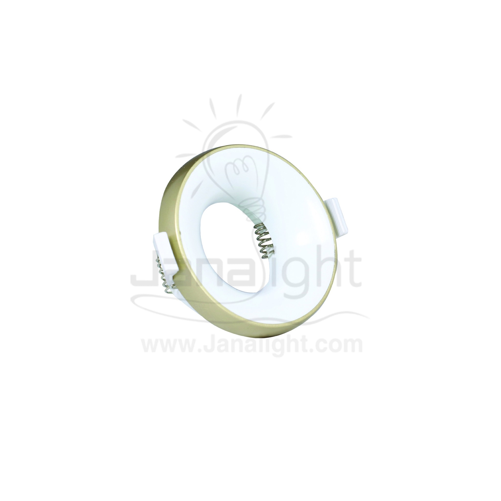 سبوت مدور فارغ بلاستيك اليجانس شامبين و ابيض بريق BQ 02-30 Round elegance recessed frame spotlight champagne and white 103016360(1)