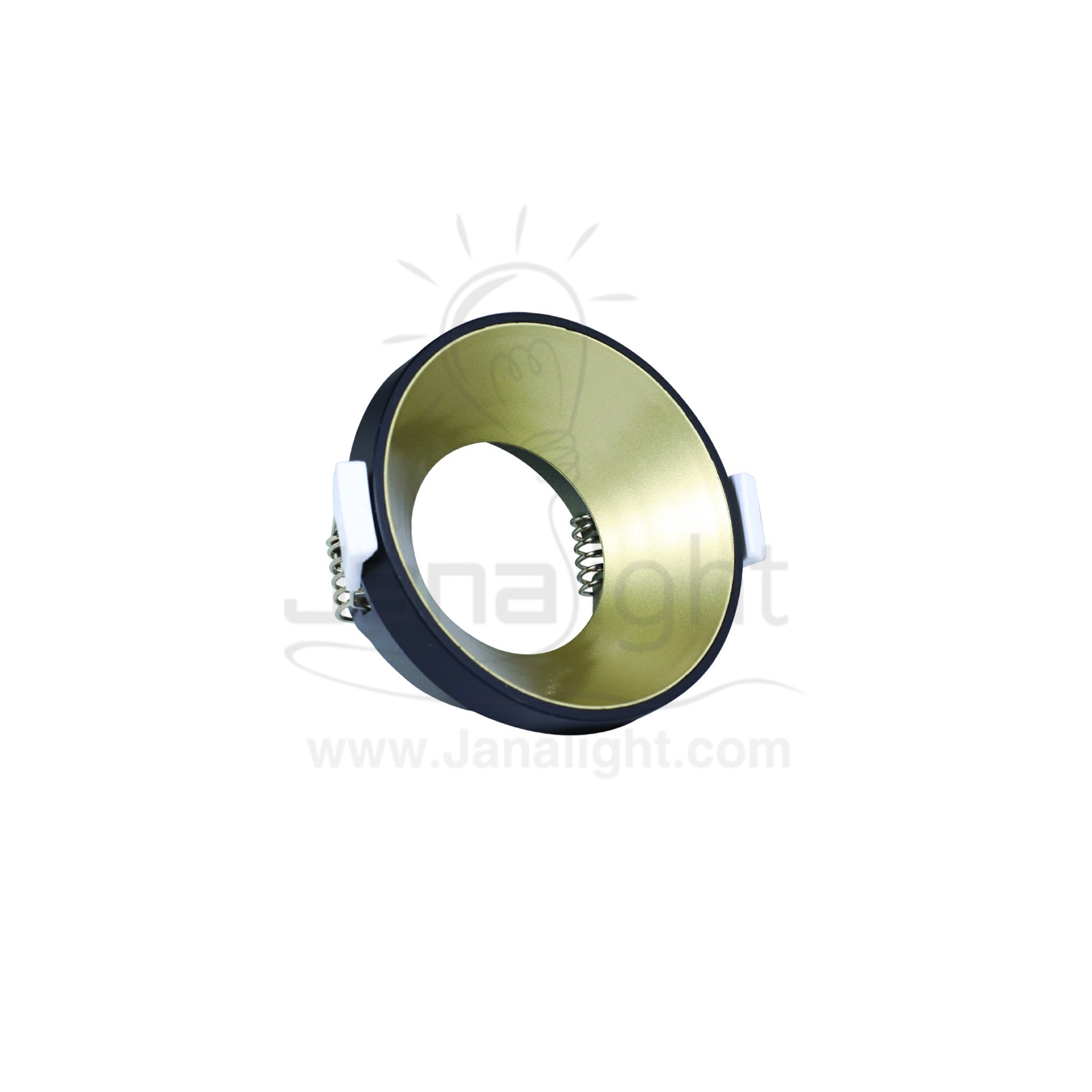 سبوت مدور فارغ بلاستيك اليجانس اسود مط و شامبين بريق BQ 02-29 Round elegance recessed frame spotlight matt black and champagne 103016362(1)