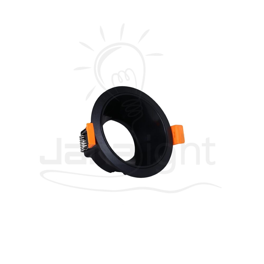 سبوت لايت فارغ مدور بلاستيك شفة رفيعة اسود و اسود جنى لايت LT-230 Recessed round frame black and black spotlight