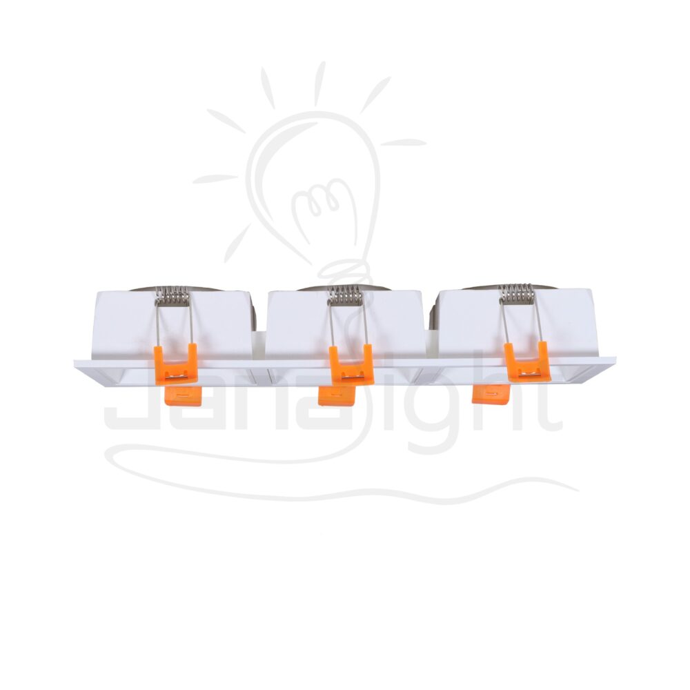 سبوت لايت فارغ ثابت 3 عين بلاستيك مربع ابيض سادة جنى لايت LT-231 Recessed triple rectangular frame white spotlight