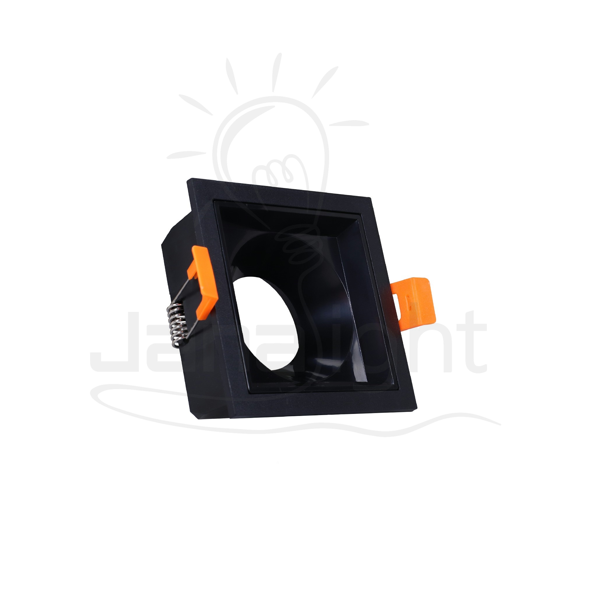 سبوت لايت فارغ ثابت 1 عين بلاستيك مربع اسود سادة جنى لايت LT-231 Fixed square frame black spotlight