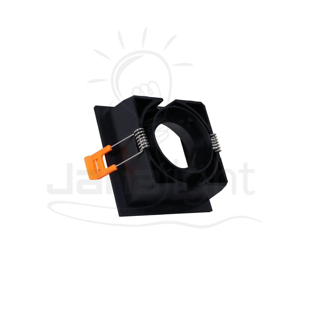 سبوت لايت فارغ ثابت 1 عين بلاستيك مربع اسود سادة جنى لايت LT-231 Fixed square frame black spotlight