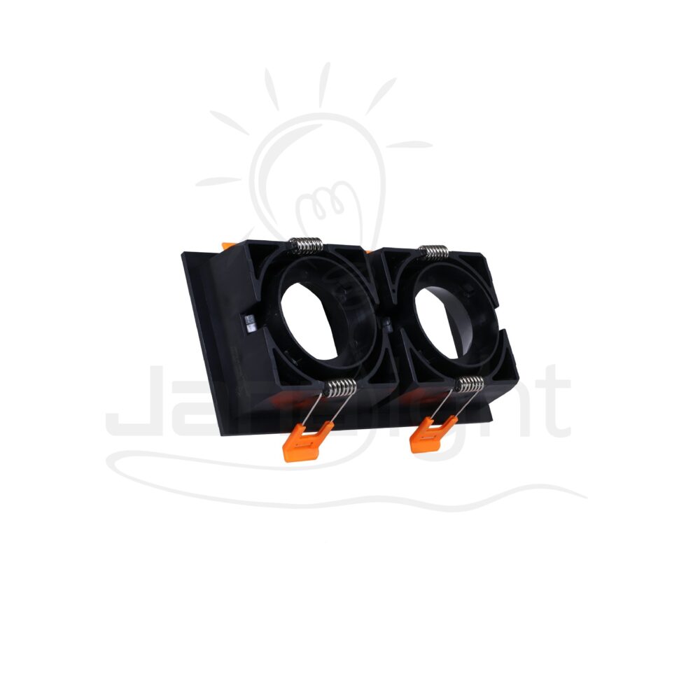 سبوت لايت فارغ ثابت 2 عين بلاستيك مربع اسود سادة جنى لايت LT-231 Recessed double rectangular frame black spotlight