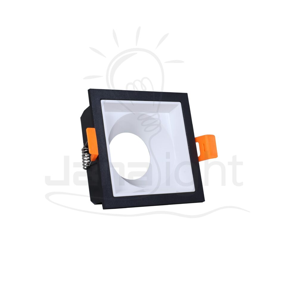 سبوت لايت فارغ ثابت 1 عين بلاستيك مربع اسود و ابيض جنى لايت LT-231 Fixed square frame black and white spotlight