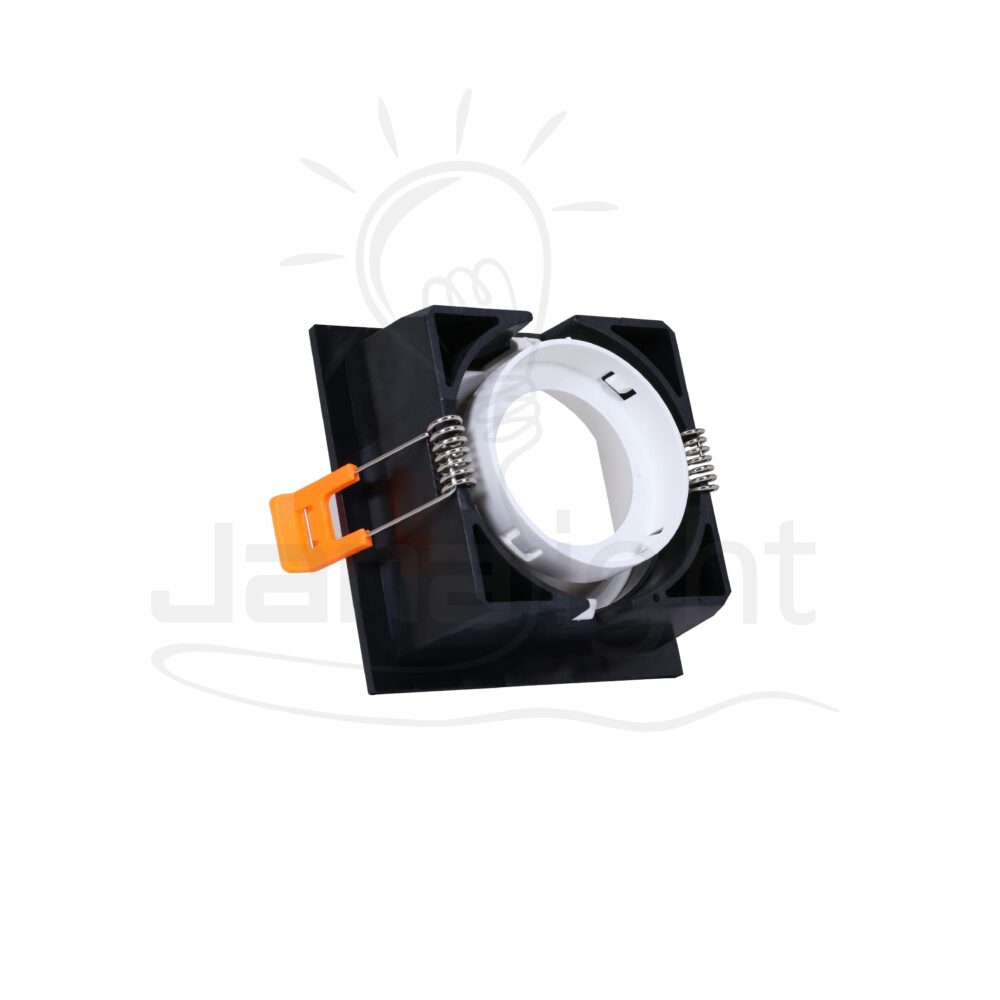 سبوت لايت فارغ ثابت 1 عين بلاستيك مربع اسود و ابيض جنى لايت LT-231 Fixed square frame black and white spotlight