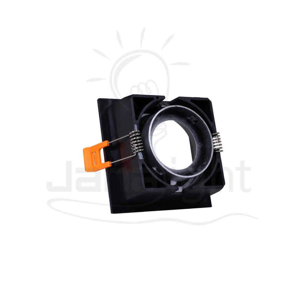 سبوت لايت فارغ بلاستيك مربع اسود و فضي جنى لايت LT-231 Recessed square frame black and silver spotlight