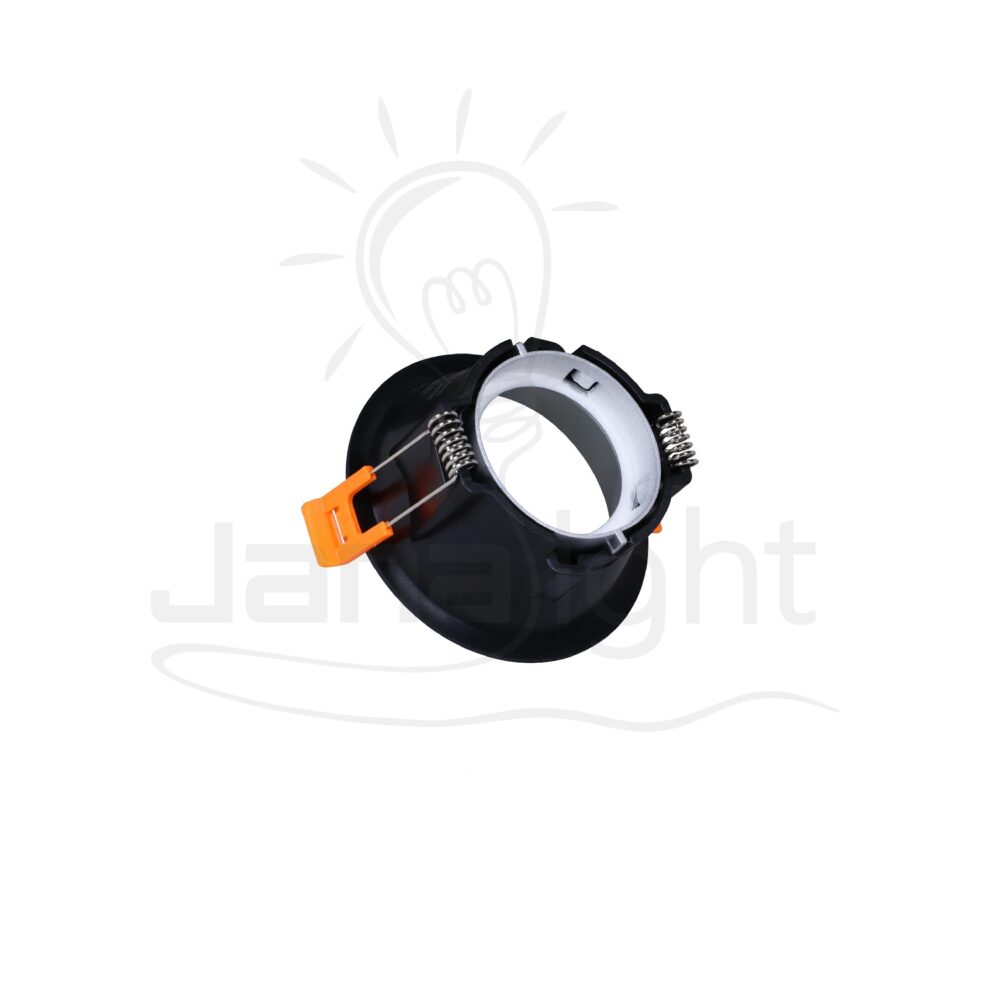 سبوت لايت فارغ مدور بلاستيك شفة رفيعة اسود و فضي جنى لايت LT-230 Recessed round frame black and silver spotlight