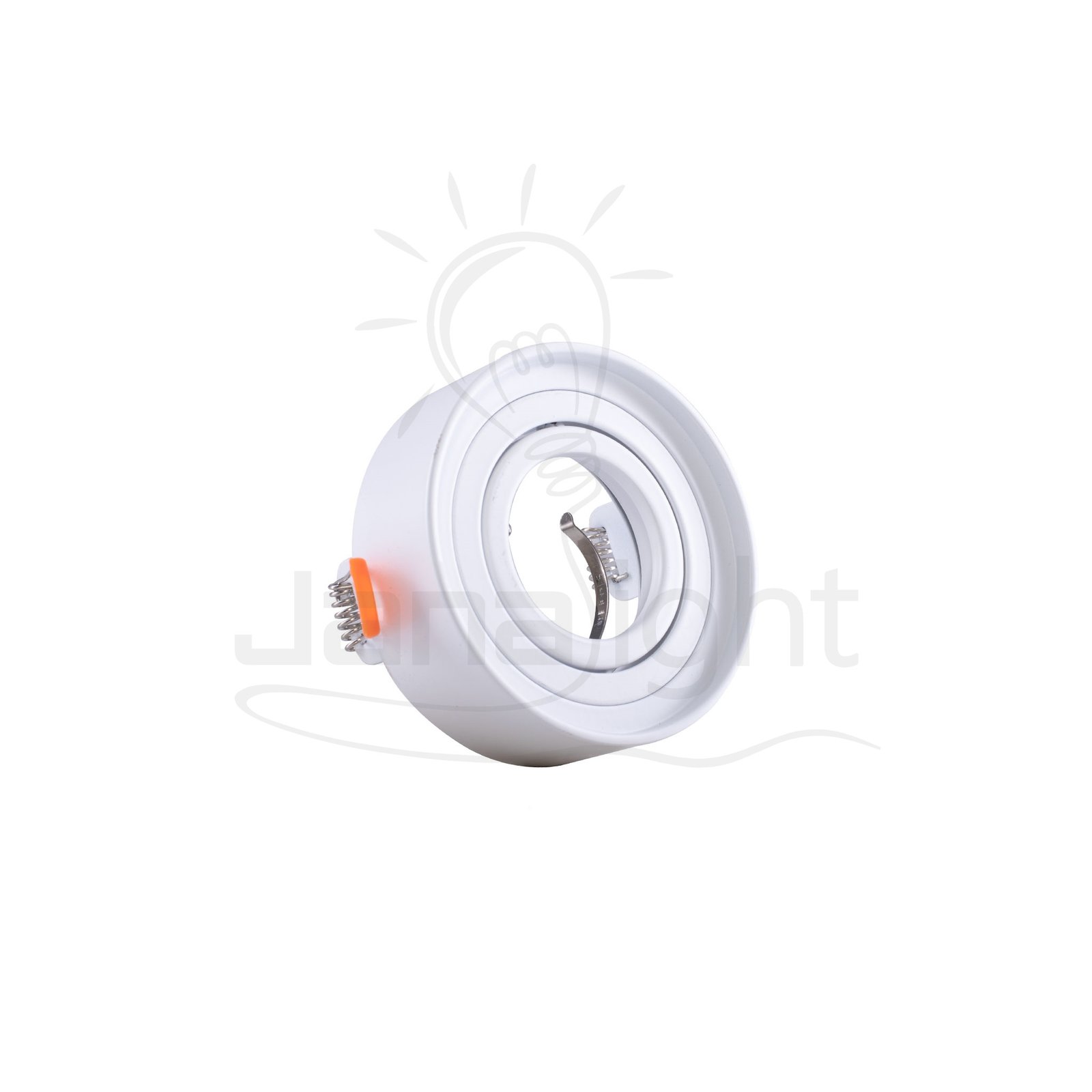 سبوت مدور فارغ متحرك شكل سلندر ابيض Round Empty Movable Spotlight White Cylinder Shape