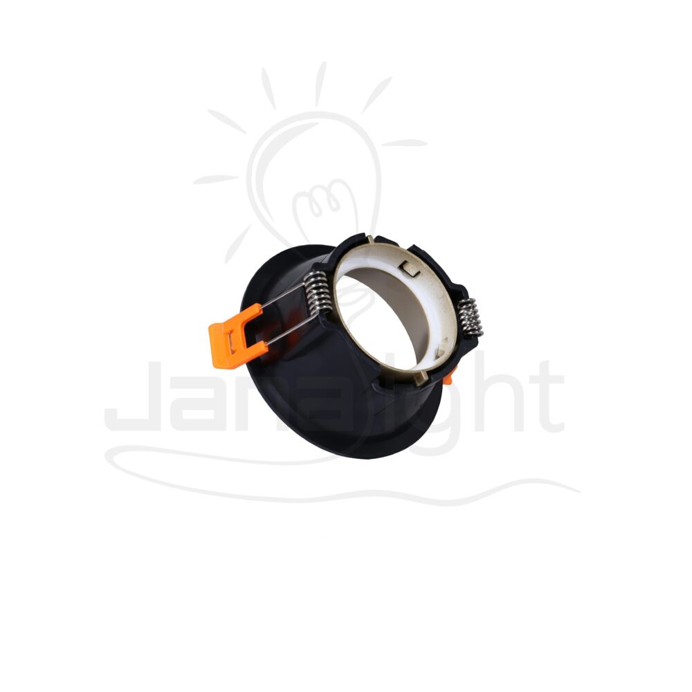 سبوت لايت فارغ مدور بلاستيك شفة رفيعة اسود و ذهبي جنى لايت LT-230 Recessed round frame black and gold spotlight